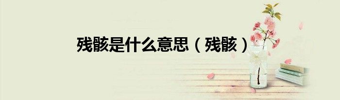 残骸是什么意思（残骸）