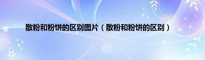 散粉和粉饼的区别图片（散粉和粉饼的区别）