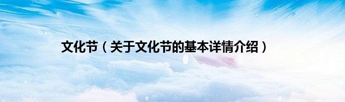 文化节（关于文化节的基本详情介绍）