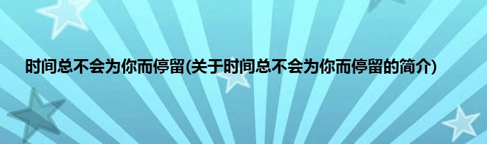 时间总不会为你而停留(关于时间总不会为你而停留的简介)