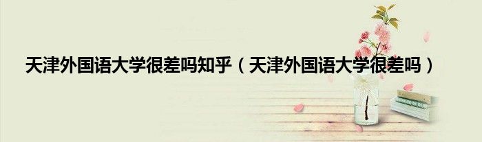 天津外国语大学很差吗知乎（天津外国语大学很差吗）