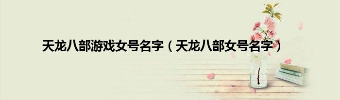 天龙八部游戏女号名字（天龙八部女号名字）