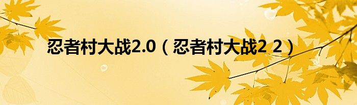 忍者村大战2.0（忍者村大战2 2）