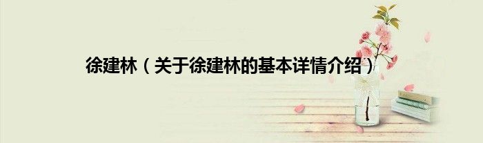 徐建林（关于徐建林的基本详情介绍）