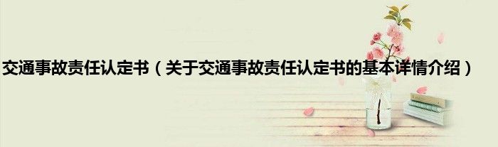 交通事故责任认定书（关于交通事故责任认定书的基本详情介绍）