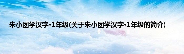 朱小团学汉字·1年级(关于朱小团学汉字·1年级的简介)