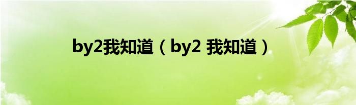 by2我知道（by2 我知道）