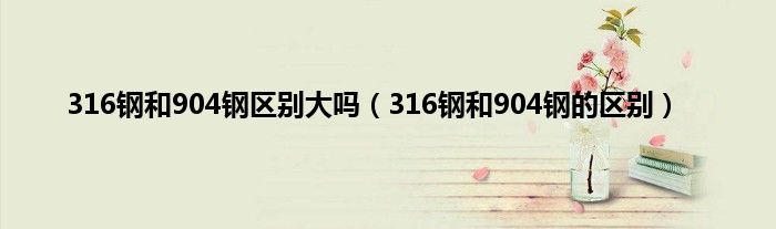 316钢和904钢区别大吗（316钢和904钢的区别）