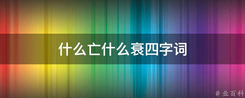 什么亡什么衰四字词