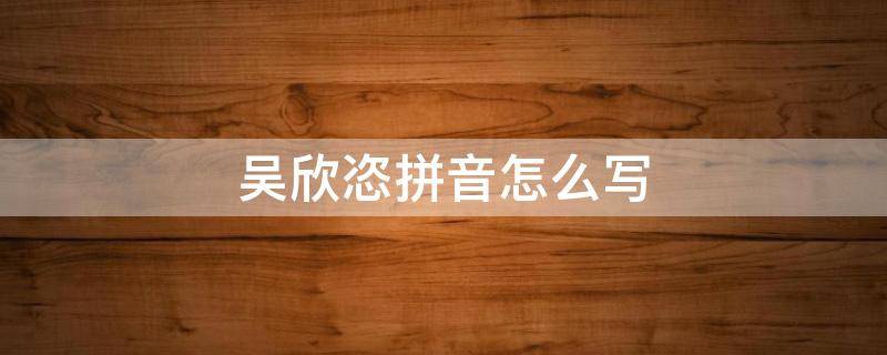 吴欣恣拼音怎么写