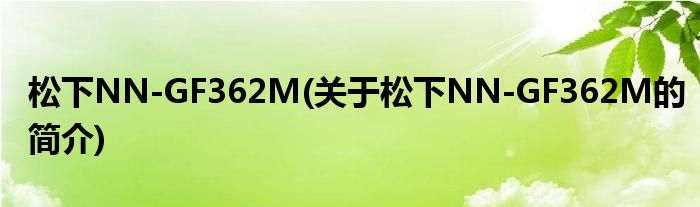 松下NN-GF362M(关于松下NN-GF362M的简介)