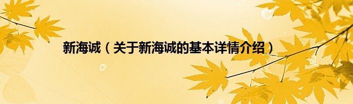 新海诚（关于新海诚的基本详情介绍）