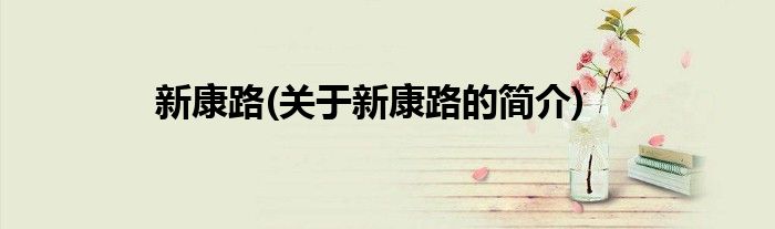 新康路(关于新康路的简介)