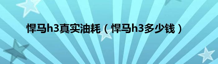 悍马h3真实油耗（悍马h3多少钱）