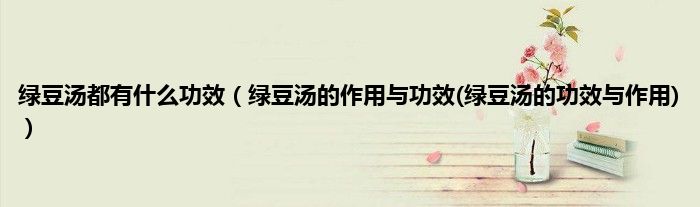 绿豆汤都有什么功效（绿豆汤的作用与功效(绿豆汤的功效与作用)）