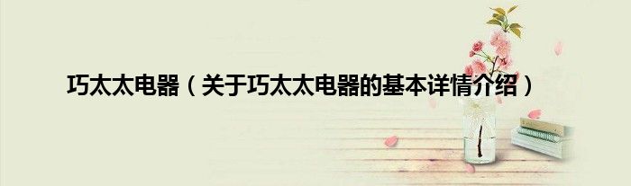 巧太太电器（关于巧太太电器的基本详情介绍）