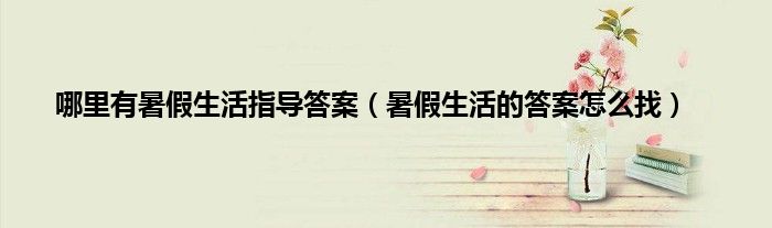 哪里有暑假生活指导答案（暑假生活的答案怎么找）